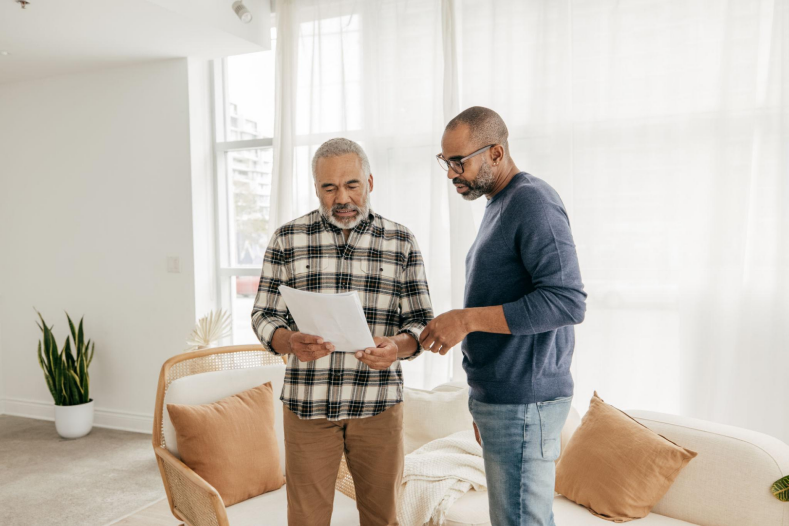 Casual meeting in modern living space.