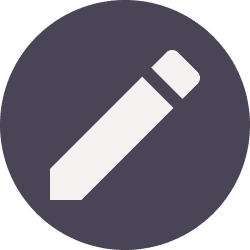 Pencil icon inside a dark circle.